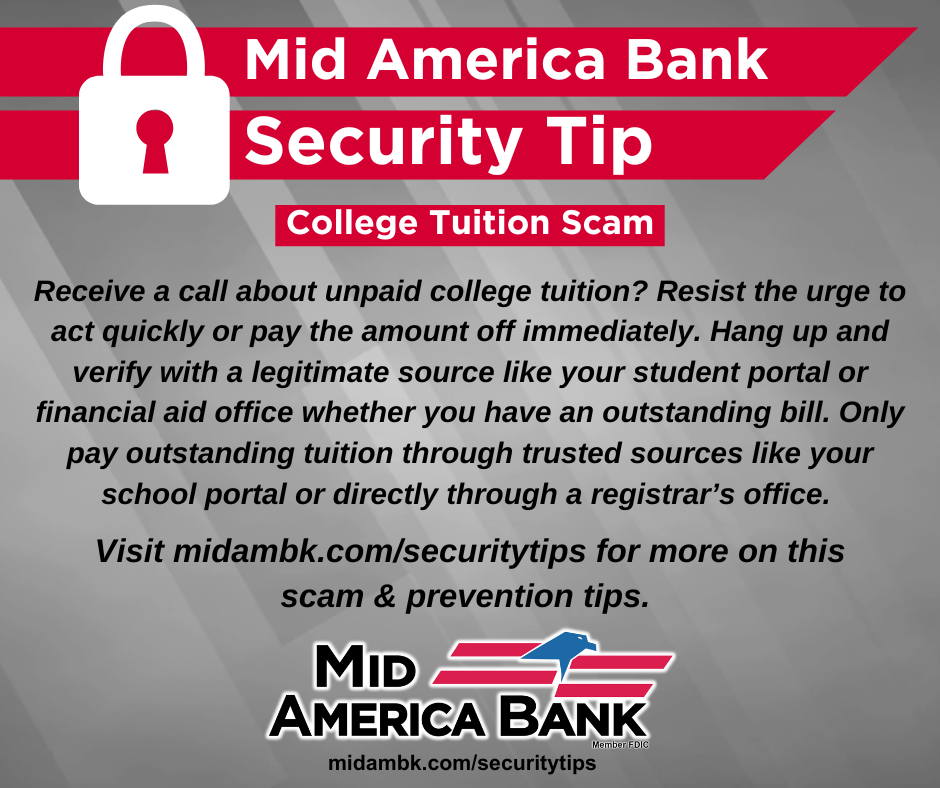 Security Tip - college tuition scam